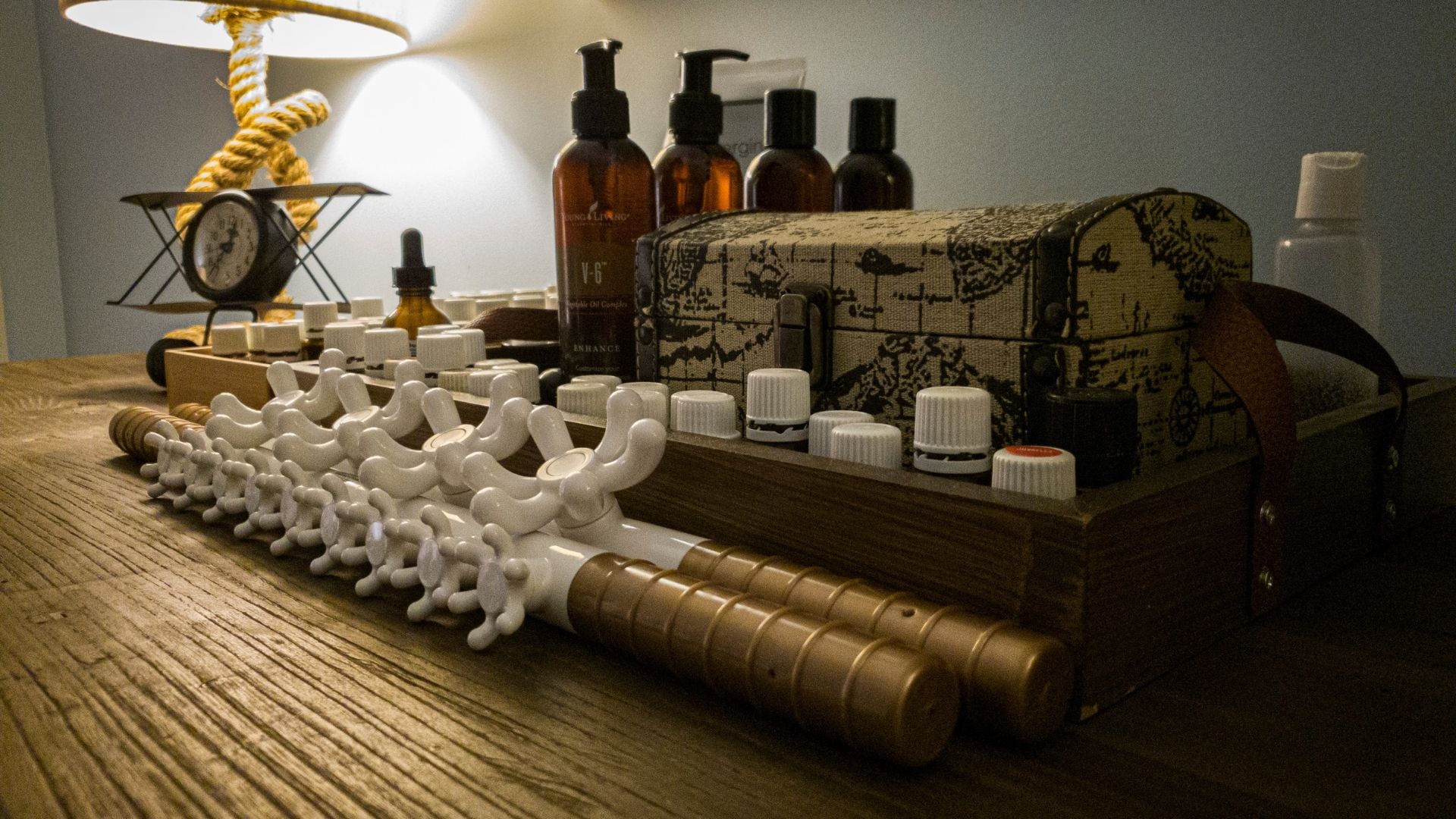 spa oils and tools
